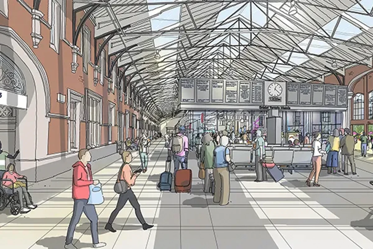 Artist impression Bristol Temple Meads - Midland shed view