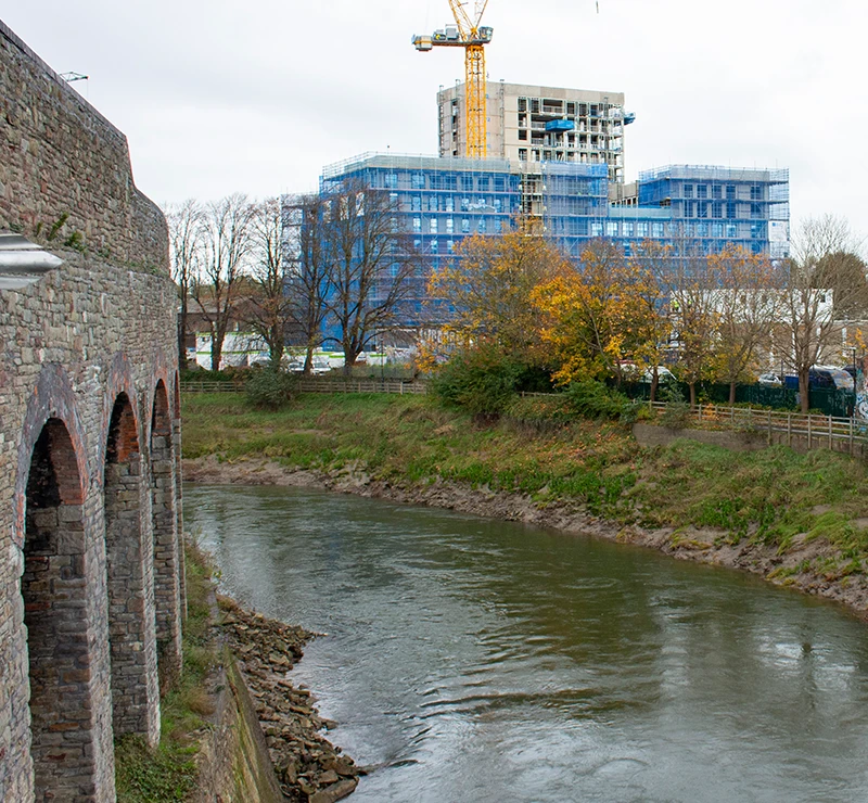 Temple Quarter - Development view from the river.