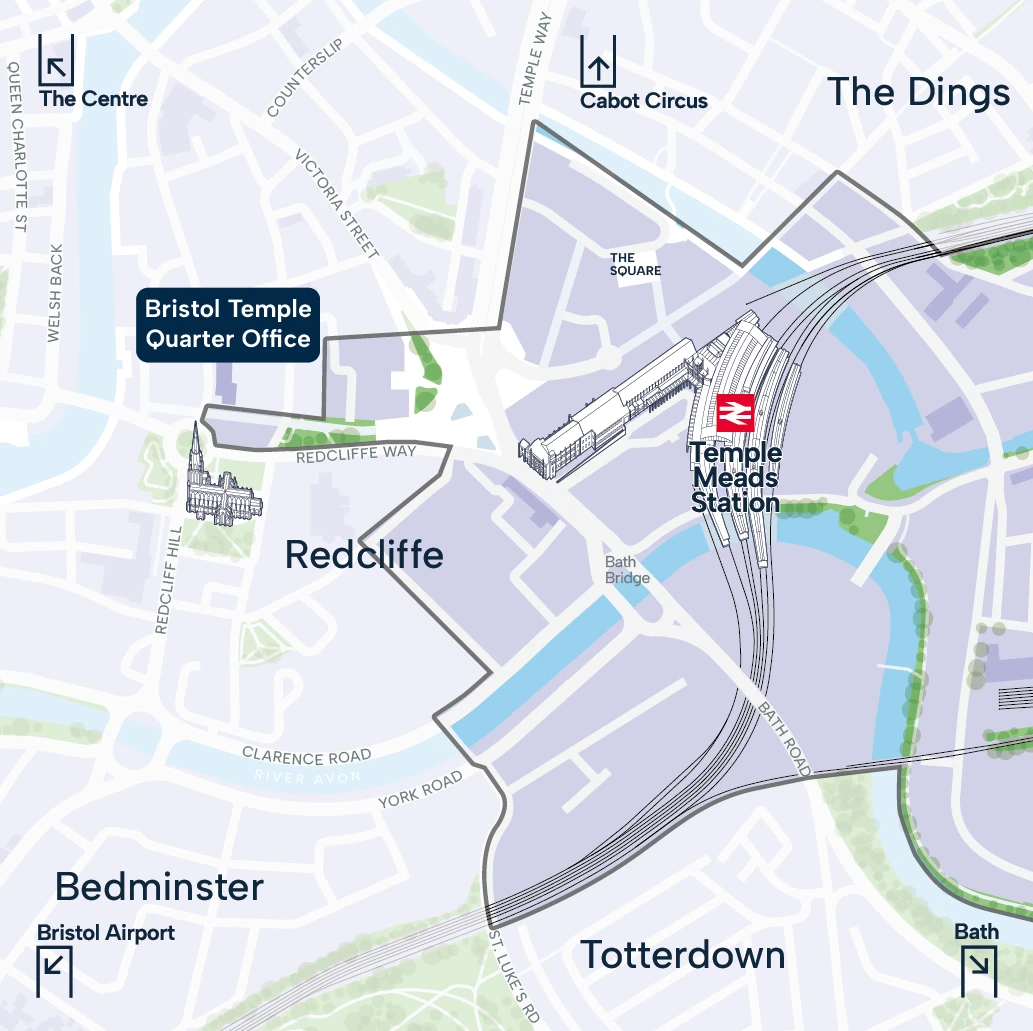 Map showing the location of the BTQ office. 